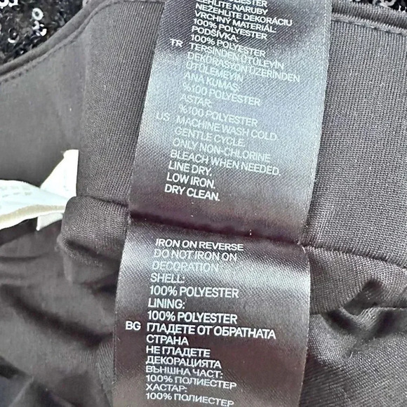 H&M | Black Legging Ponte Pants Sequin Sequined Pants Size + Ankle Zip | Size 6 - Picture 7 of 8